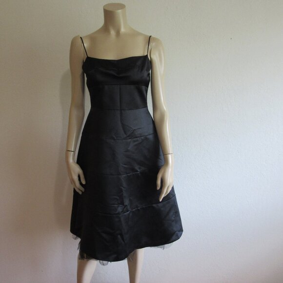 BCBGMaxAzria Dresses & Skirts - BCBGMAXAZRIA Black Spaghetti Strap 4 Fit & Flare Short Evening Dress